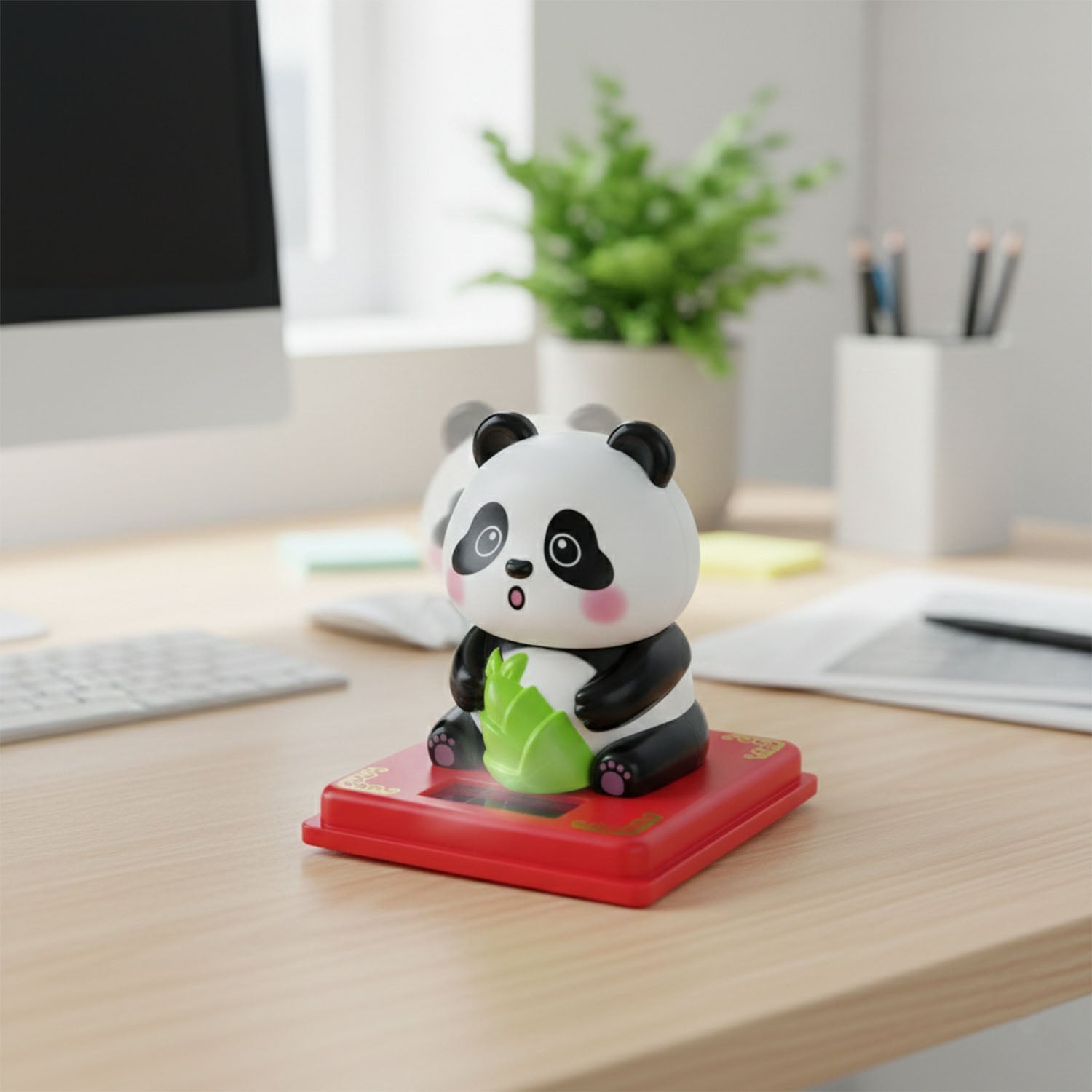 Car dashboard panda showpiece bringing life and charm