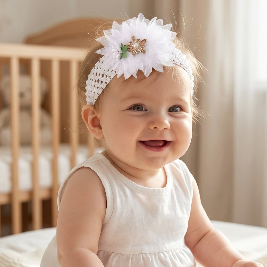 Fashionable stretchable hair band for babies, floral design looks adorable