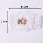 Side view of colorful baby headband styled for infant wearing