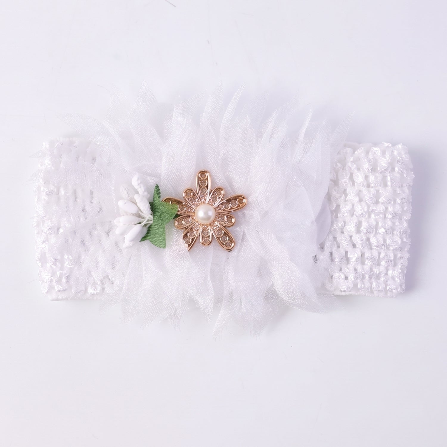 Lightweight baby headband for daily wear, floral design and stretch fit