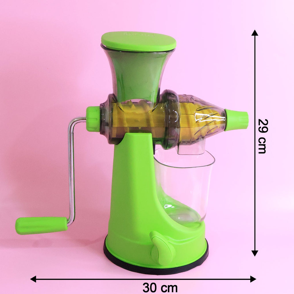 Manual cold press fruit and vegetable juicer with crank handle
