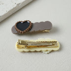 Party wear heart hair clip set with secure snap clips