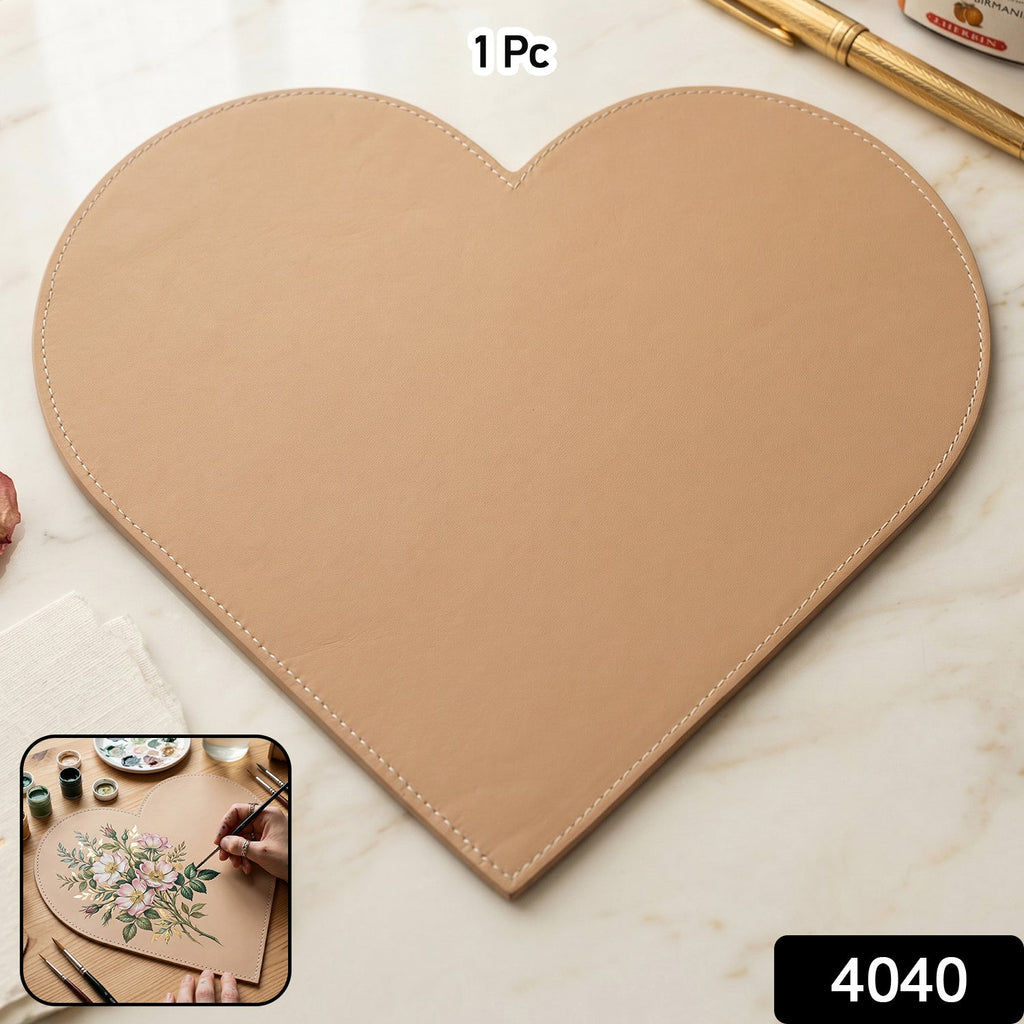 Heart Shape Art Board displayed with vibrant paints and crafting tools.