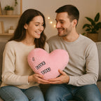 Fluffy plush heart cushion perfect for living room decoration