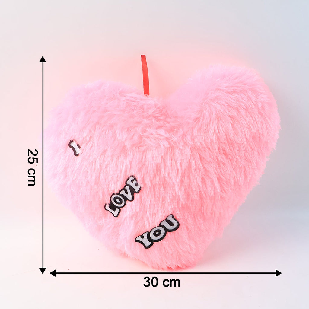 Heart pillow showing embroidered romantic message for gifting