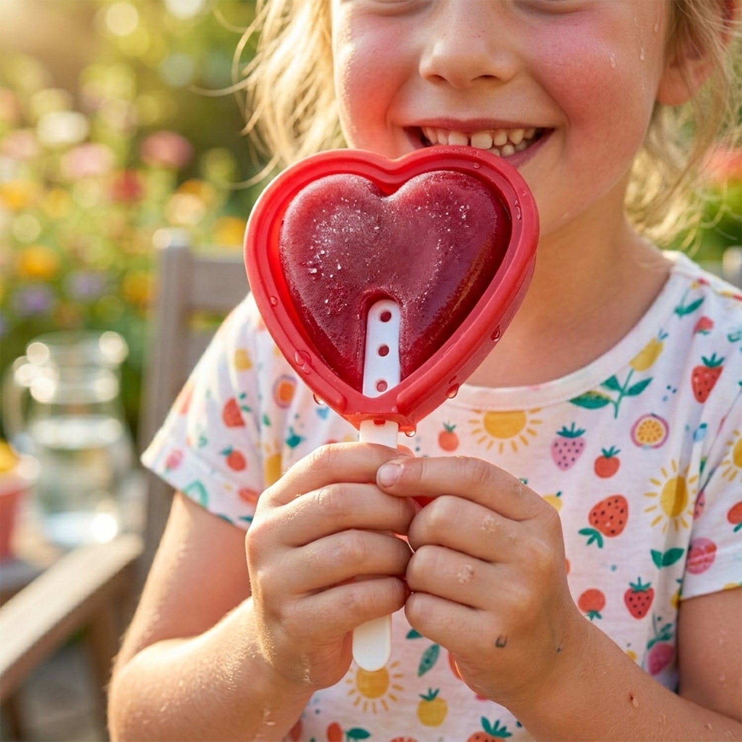 Flexible heart-shaped silicone popsicle molds for easy release