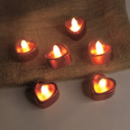 Heart shape LED flameless candle showing glowing effect