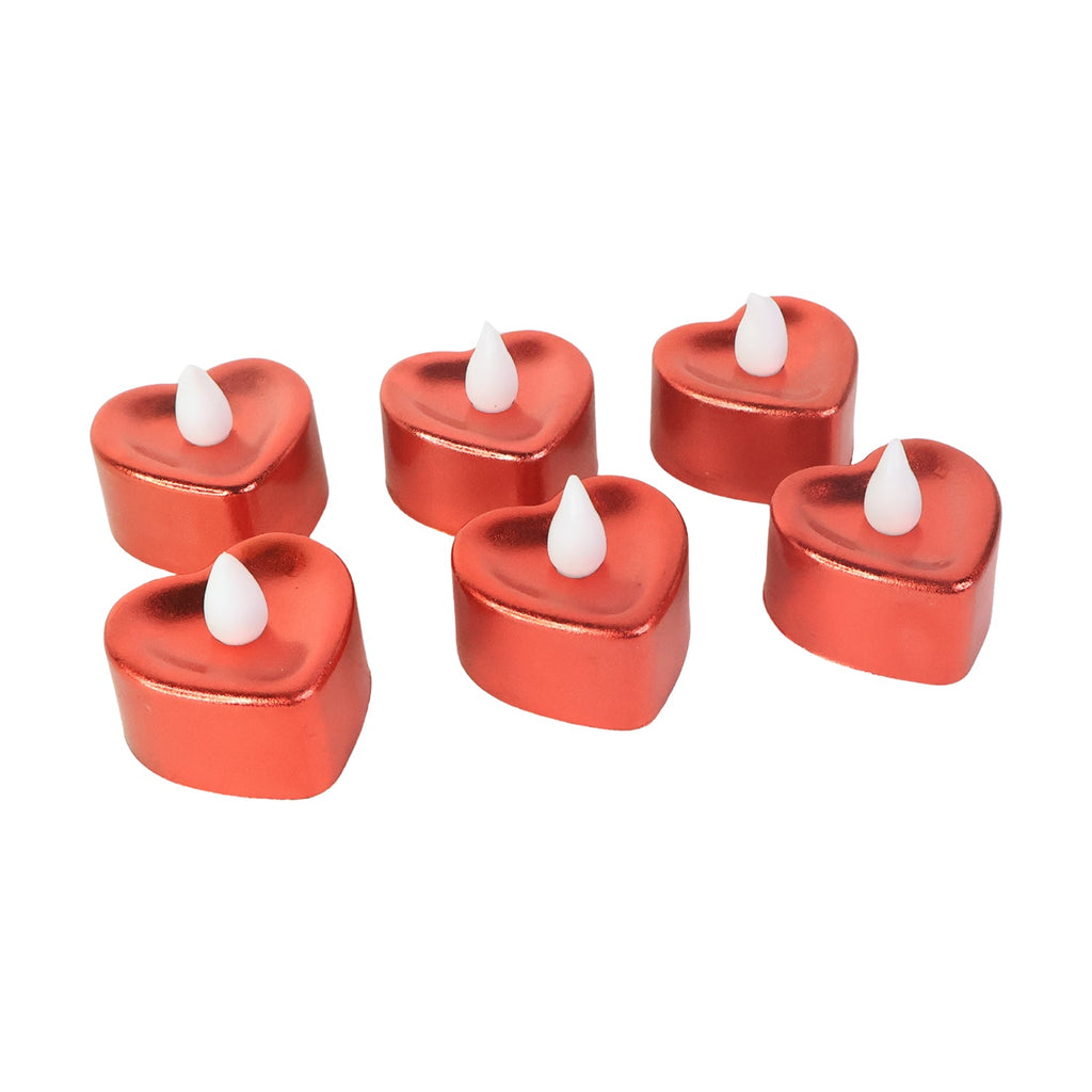 Battery operated heart shape LED flameless decorative candle set