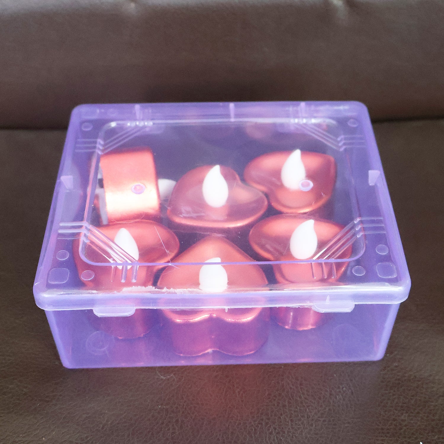 Real use of heart shape LED flameless decorative candle in room decor