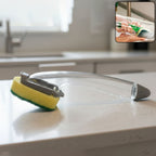 Kitchen dish scrubber brush with ergonomic handle