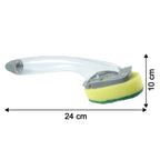 Dish scrub brush with soap dispensing feature