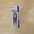 Versatile metal keychain secured with rotating lock for outdoor use.