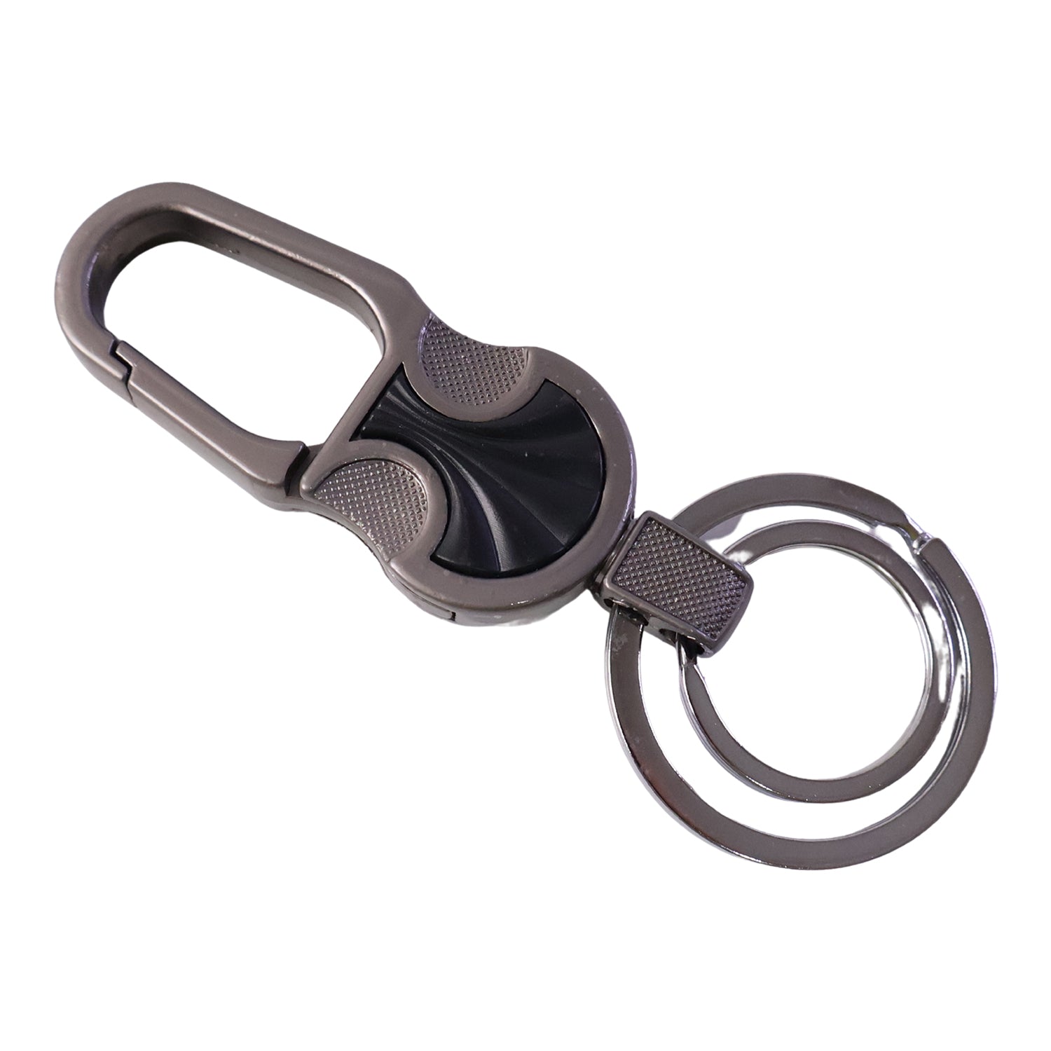 Lightweight metal key holder with secure clip and smooth ring