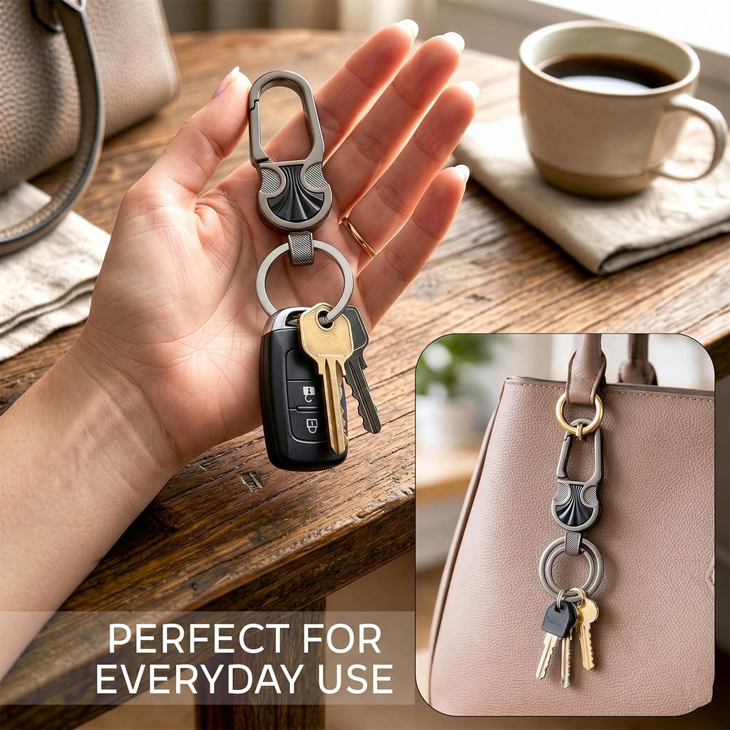 Heavy-duty metal keychain for secure key attachment
