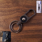 Heavy-duty metal key holder with carabiner clip for secure attachment