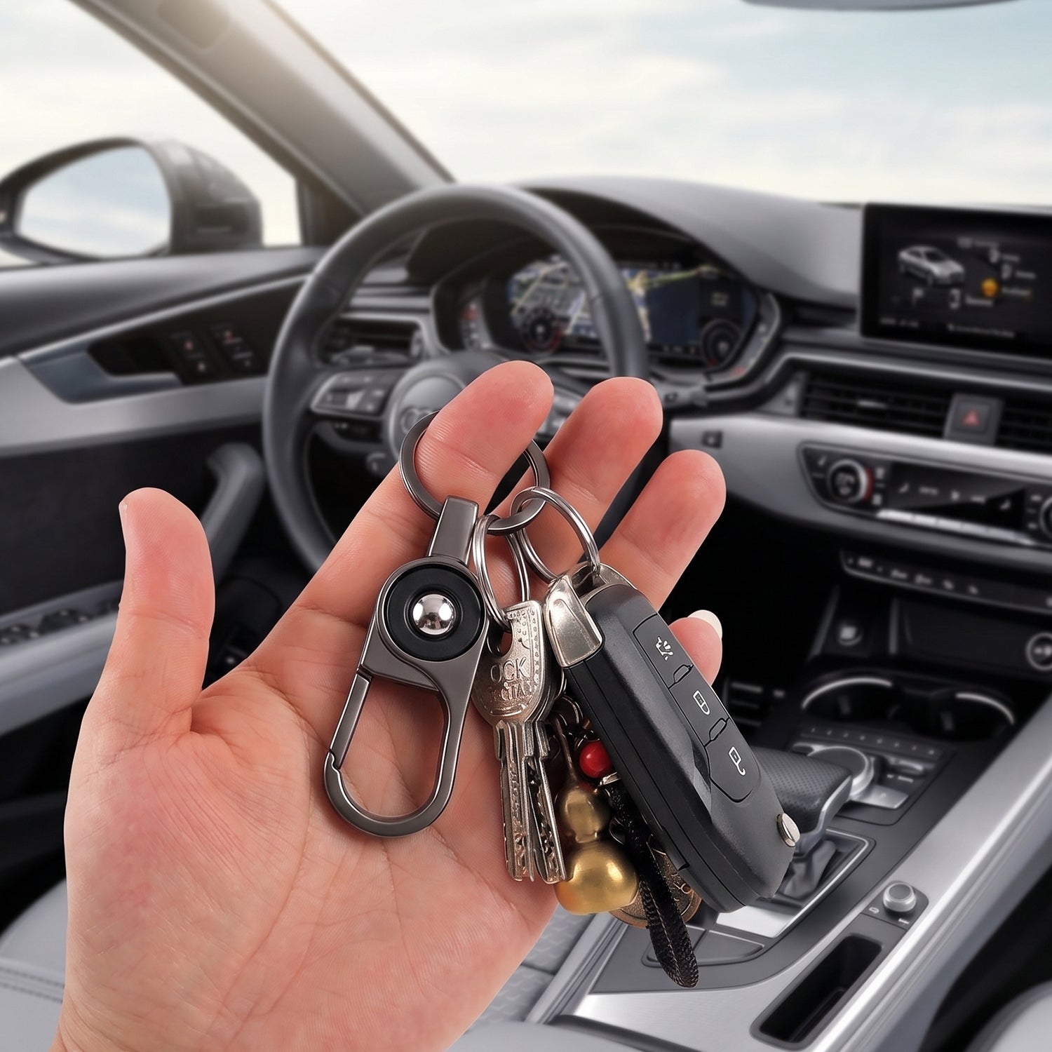 Compact lightweight metal keychain perfect for everyday use