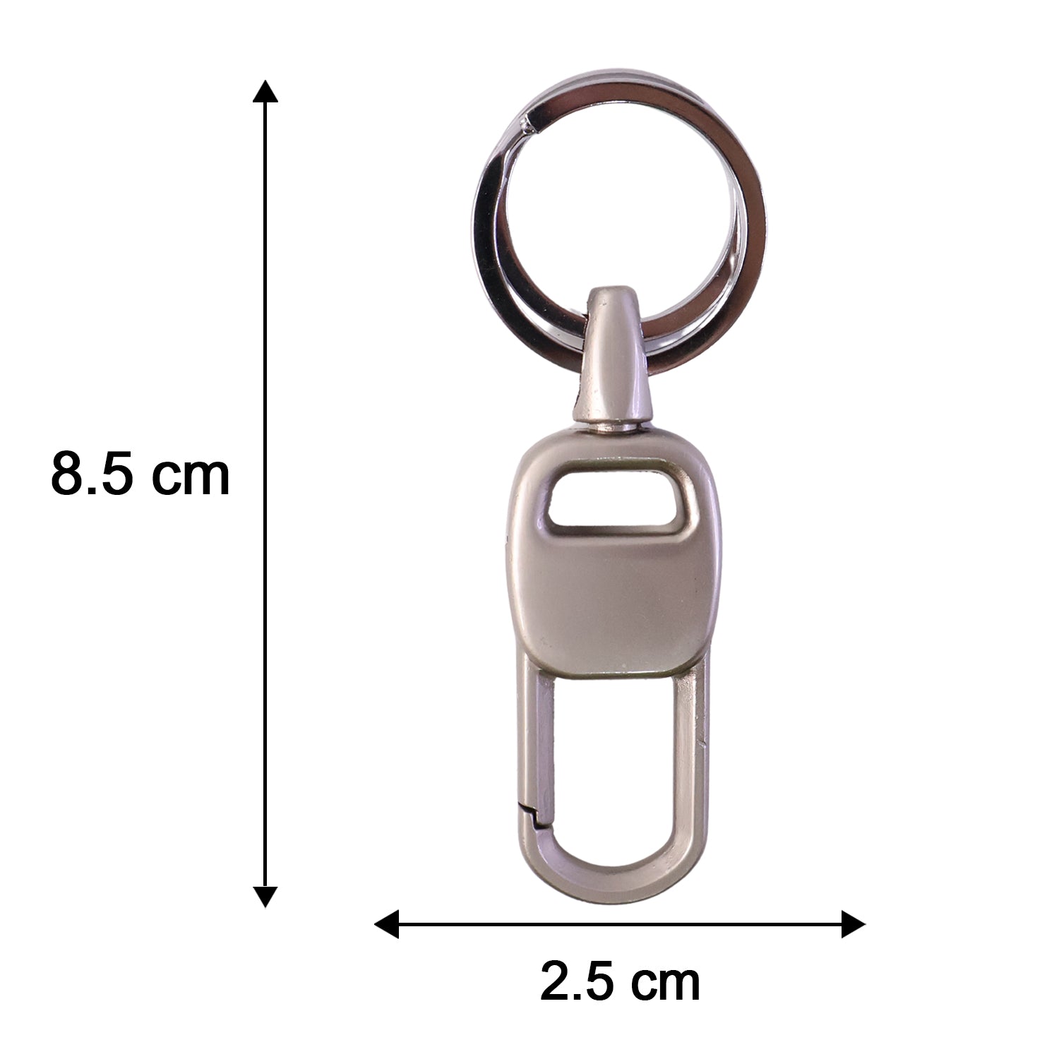Heavy-duty metal keychain with secure locking carabiner