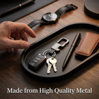 Back view of heavy duty metal carabiner keychain