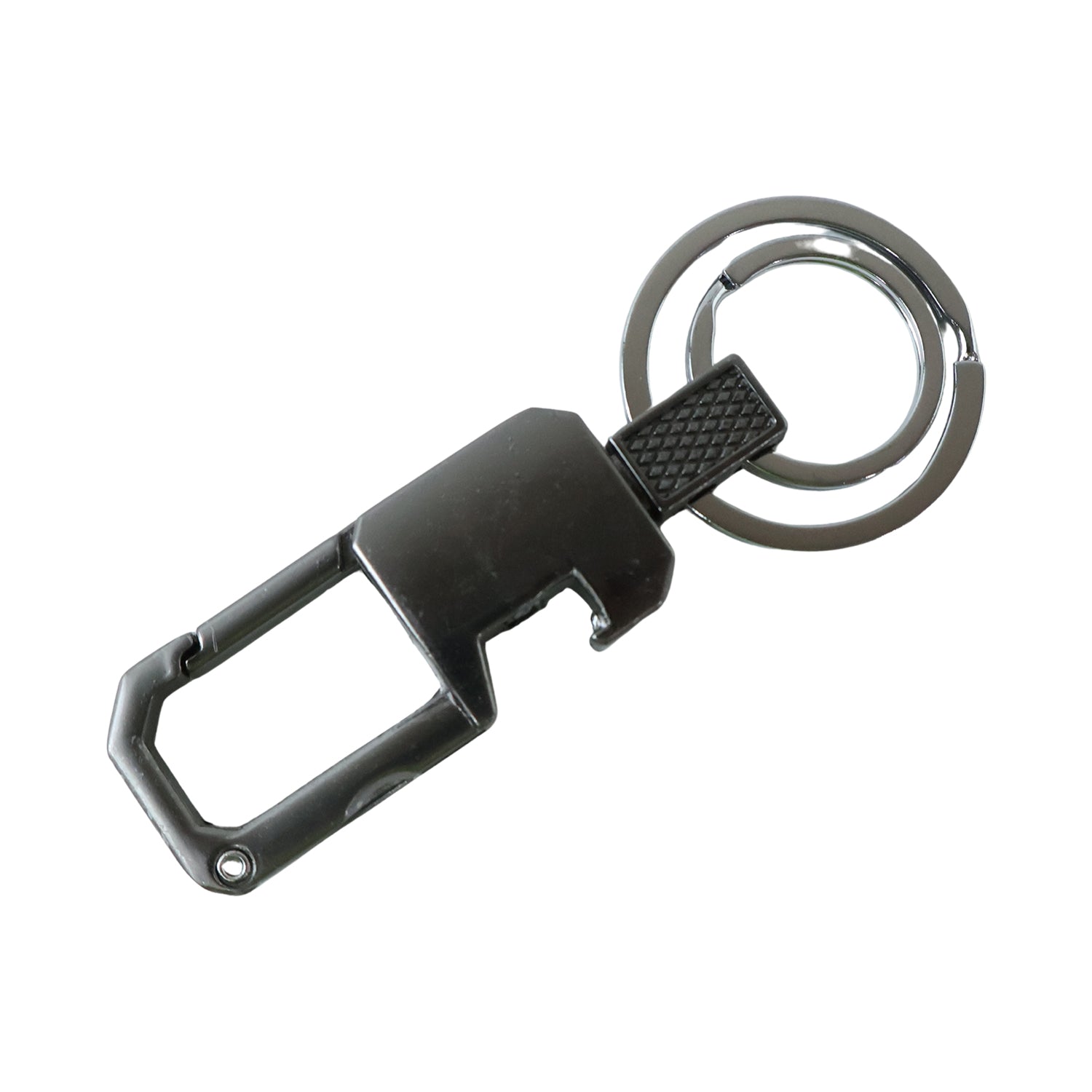 Close-up of rotating swivel metal key organizer
