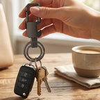 Stylish, compact metal keychain ideal for travel and outdoor activities