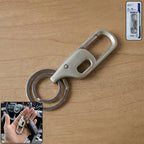 Heavy duty metal key holder with carabiner clip for secure key attachment