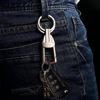Fashionable metal key holder with secure locking carabiner clip