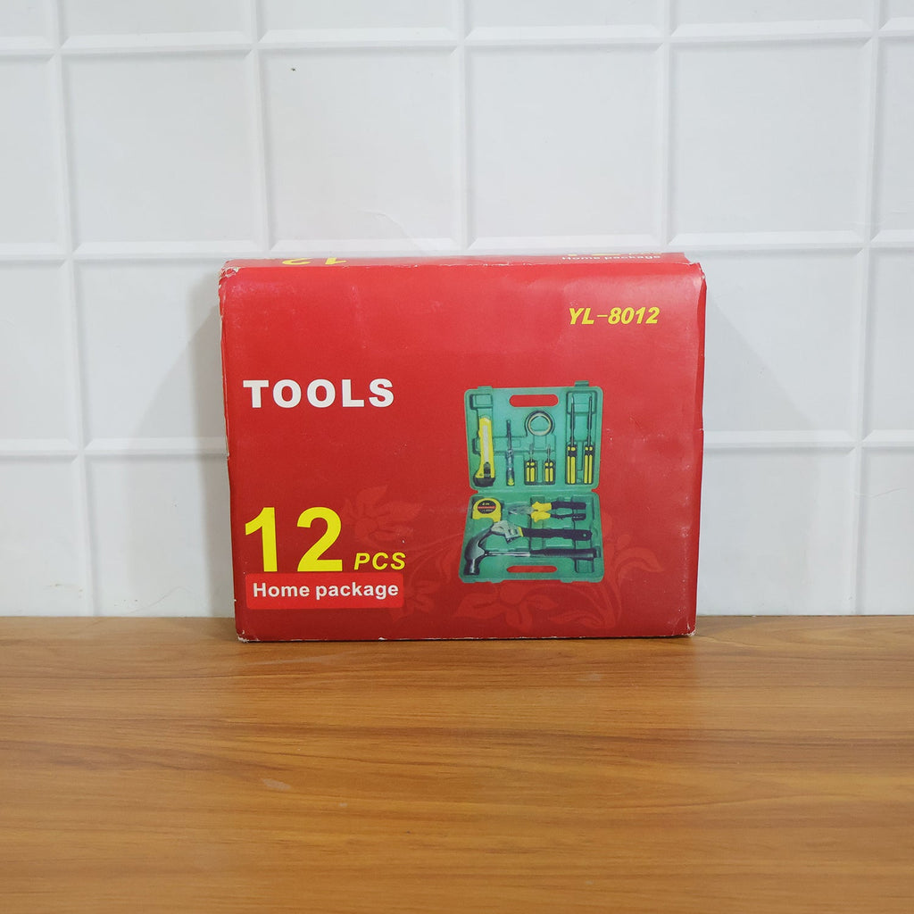 Compact household tool kit in easy-to-carry case