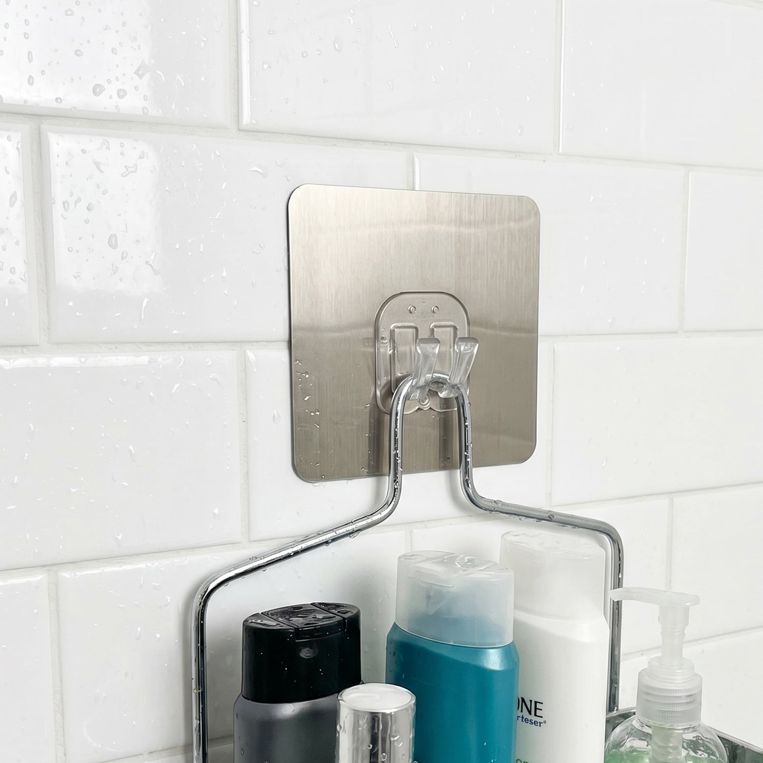Stainless steel self-adhesive wall hook suitable for smooth surfaces
