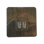 Self-sticky double hook metal wall plate for home organization