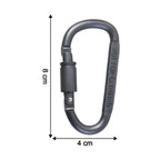 Compact metal utility clip carabiner with screw lock