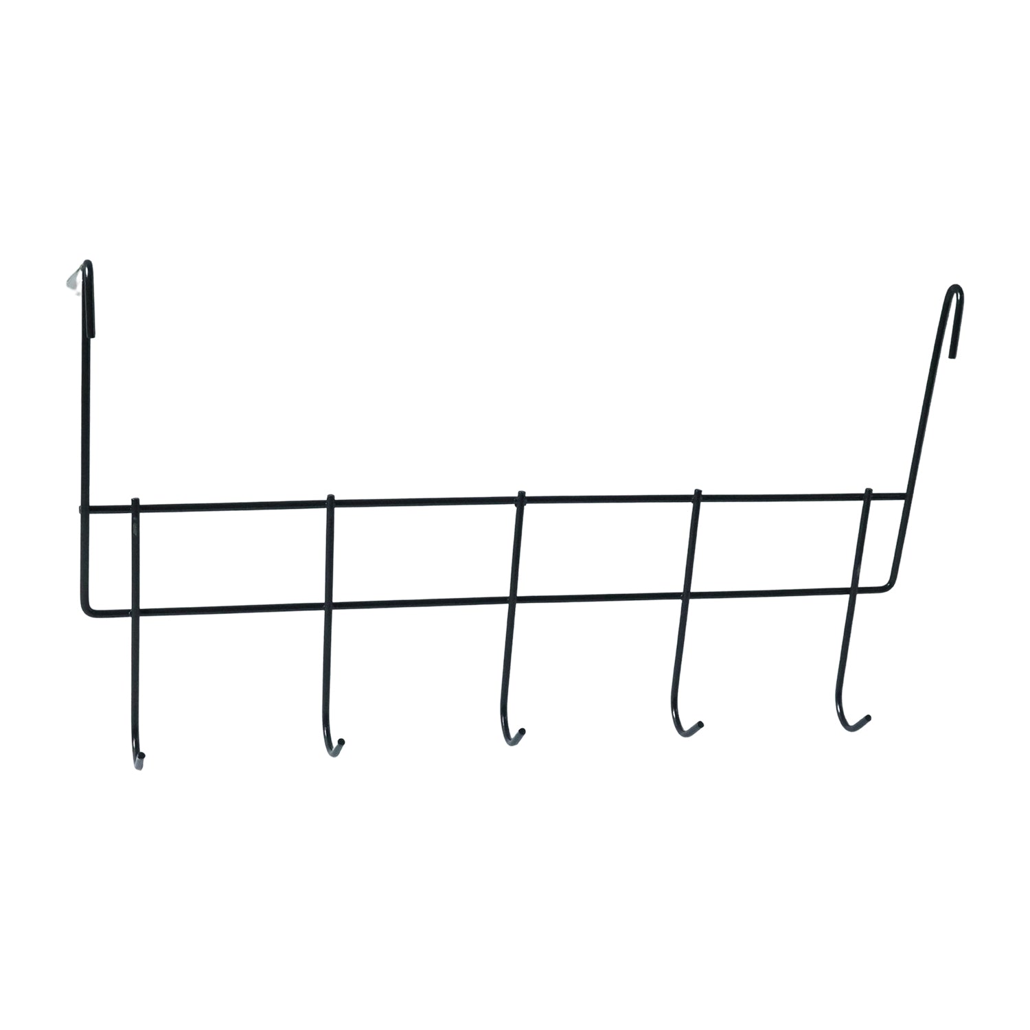 Organizer rack with multiple hooks for door storage