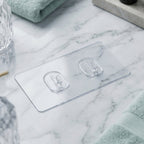 Wall-mounted transparent self-adhesive double hook