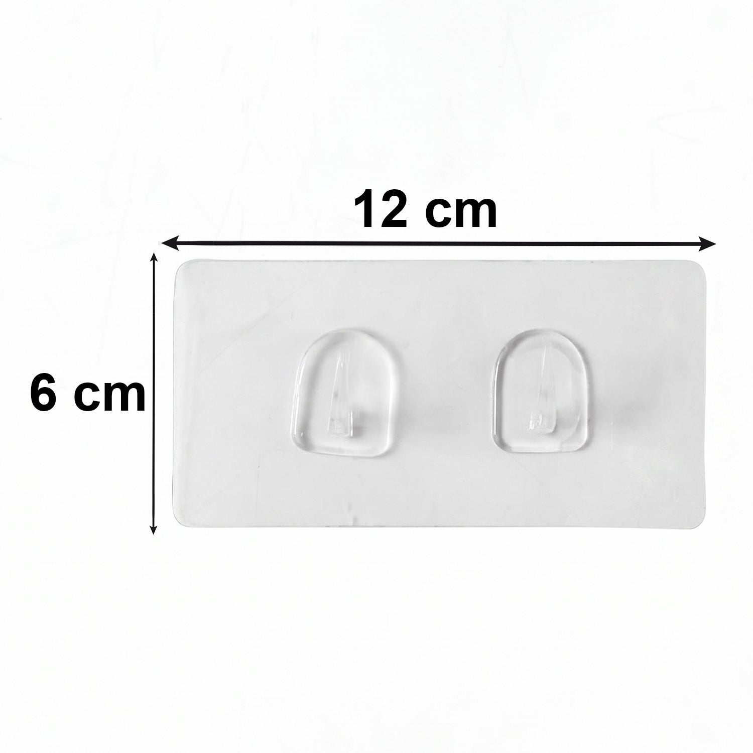 Side view of transparent self-adhesive wall hook