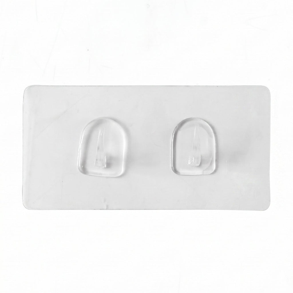 Transparent dual hook adhesive wall mount