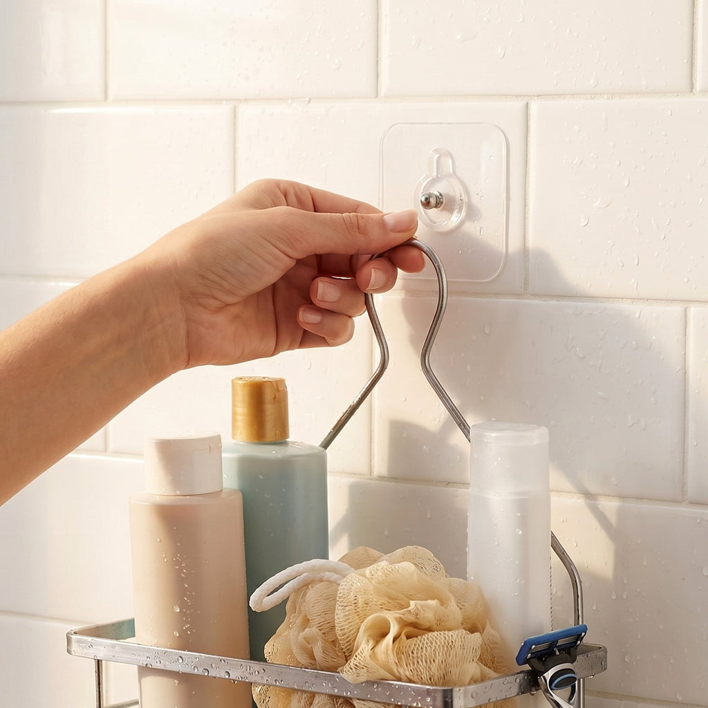 No drill transparent wall hook with metal pin for easy mounting