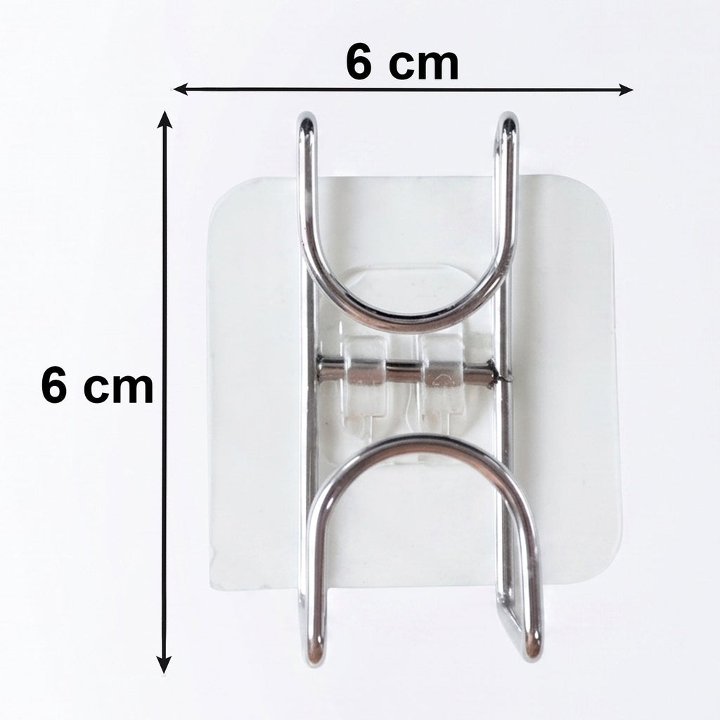 Transparent adhesive wall hook on kitchen wall