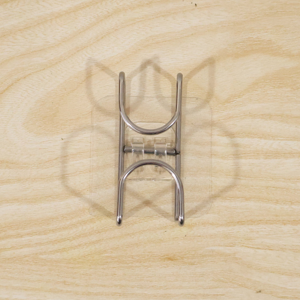 Transparent double loop adhesive wall hook