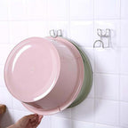 Stainless steel adhesive wall hook with transparent base