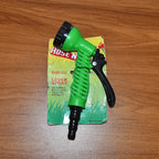Demonstration of garden hose spray nozzle's multiple spray patterns in action