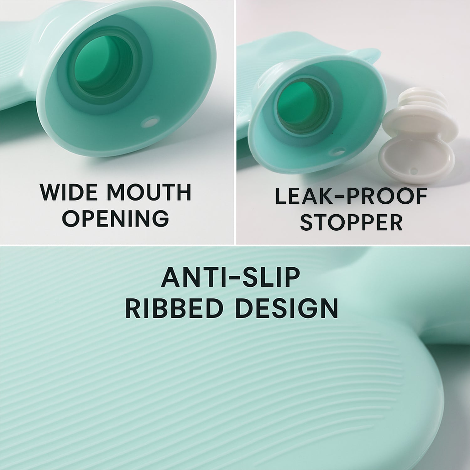 Soft textured hot water bag for soothing warmth at home or travel
