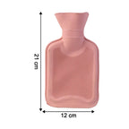 Size illustration of the 21x12 cm small hot water bag for pain relief