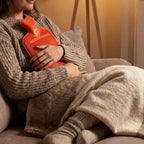Portable rubber hot water bag ideal for relieving muscle and joint pain