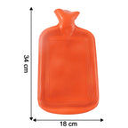 Size comparison showing 31 cm length hot water bag for muscle relief
