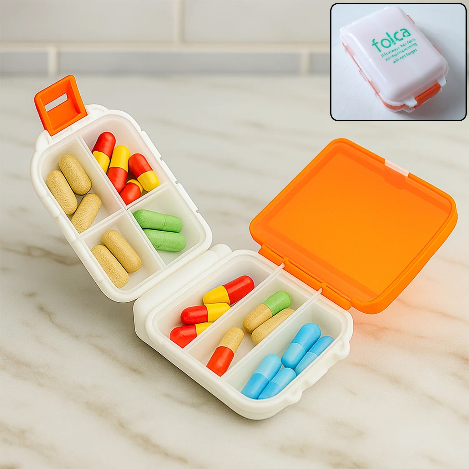 Portable toiletry kit with essential travel grooming items arranged compactly