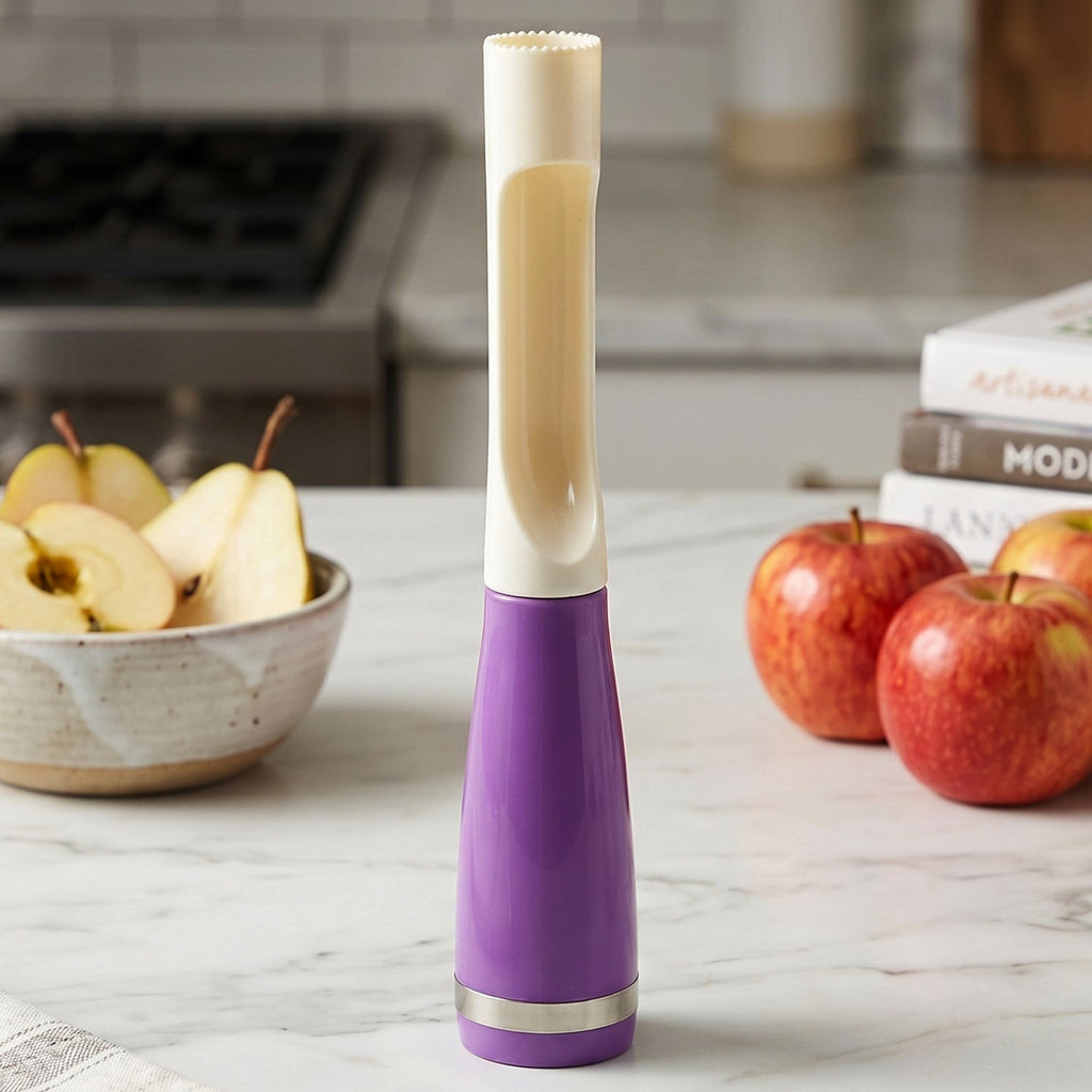 Easy apple corer and slicer for kitchen use