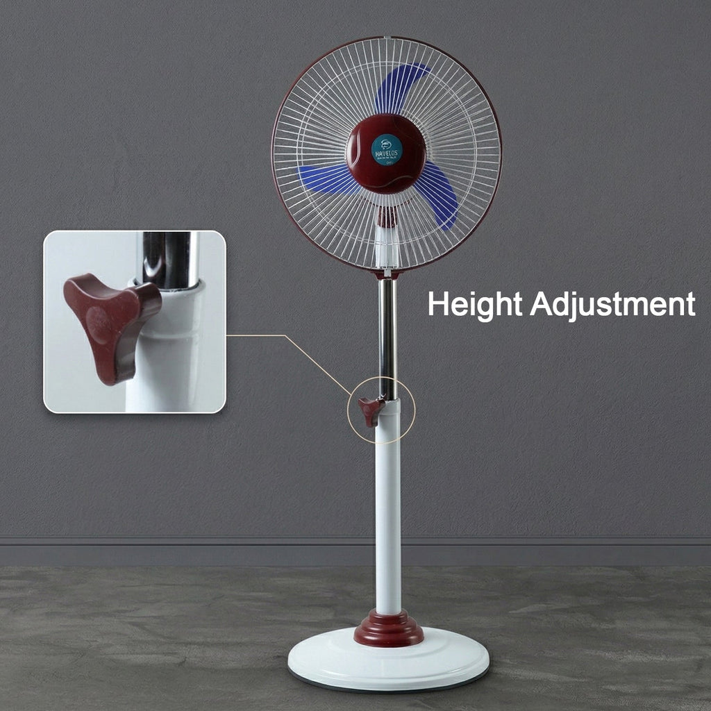pedestal fan with LED light for emergency backup