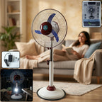 12V rechargeable pedestal fan with LED light for home and office