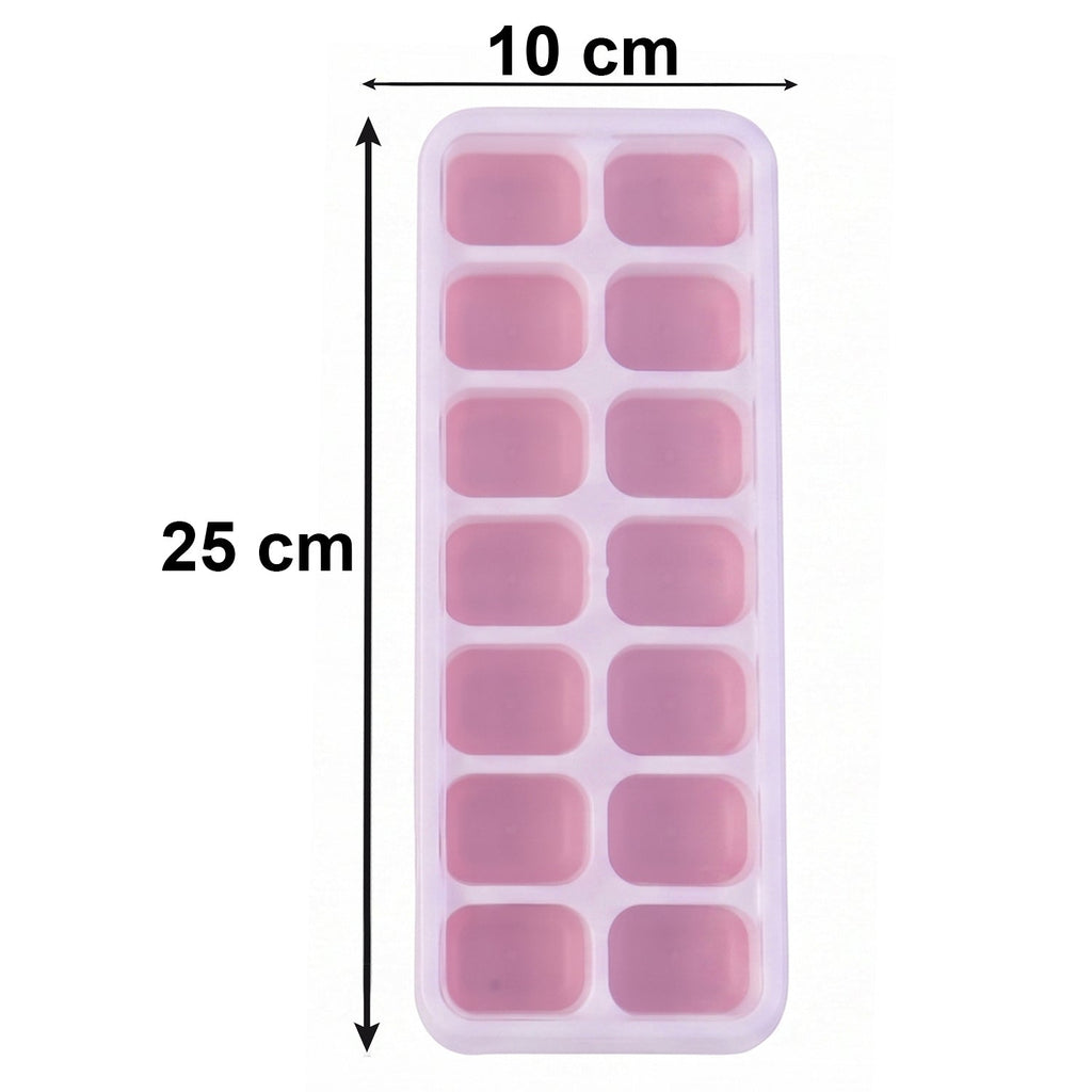 Close-up view of flexible ice cube tray for easy removal