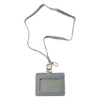 Plastic ID badge holder with transparent window and adjustable lanyard