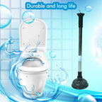 Heavy duty rubber drain unblocker pump, full front view with ergonomic handle.